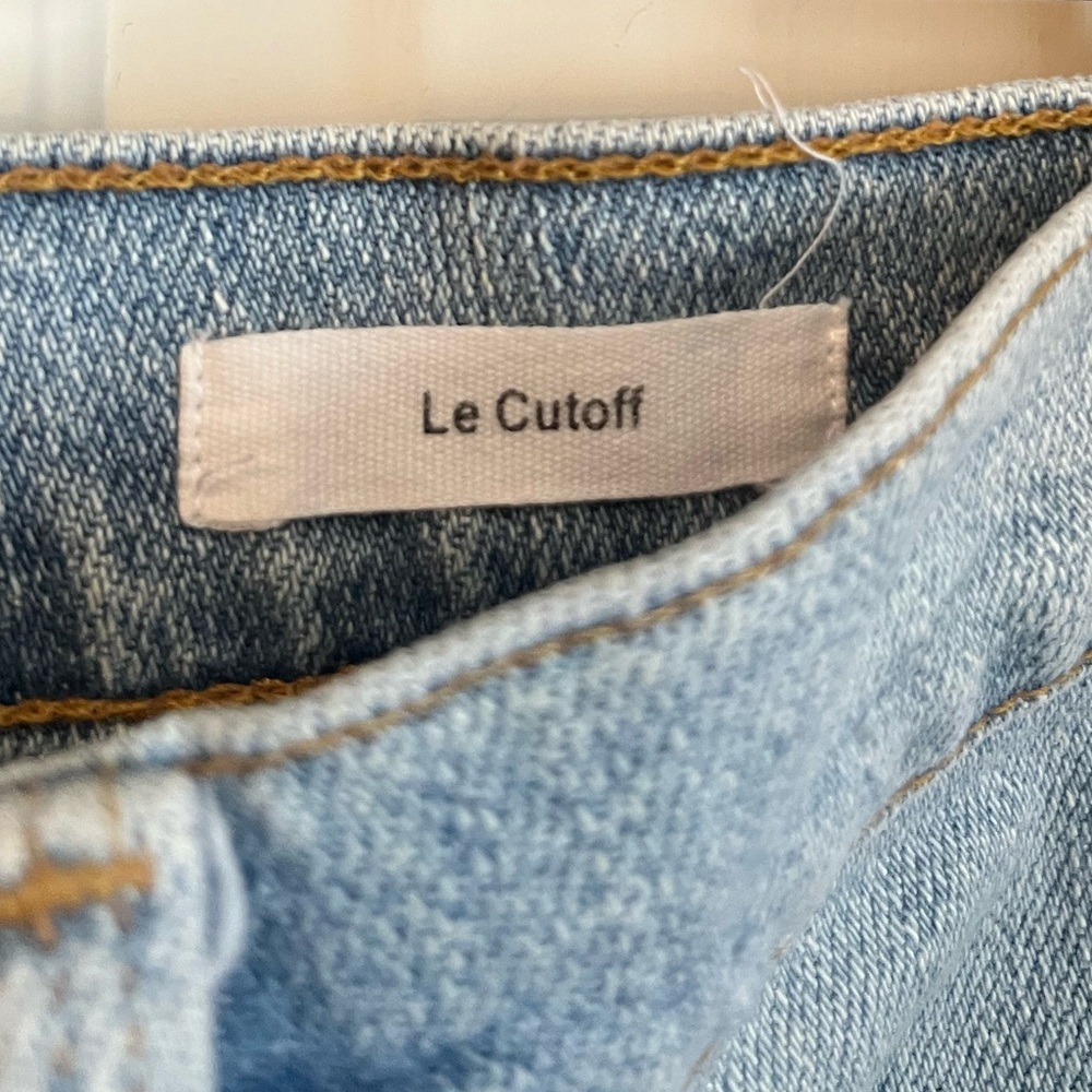FRAME Denim Le Cutoff Distressed Jean Shorts Forton Downs Wash Light Blue 30 - Picture 3 of 10